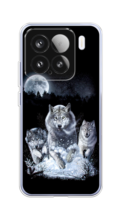 

Чехол на Xiaomi 15 "Стая волков под луной", Черный;белый;серый, 323650-1