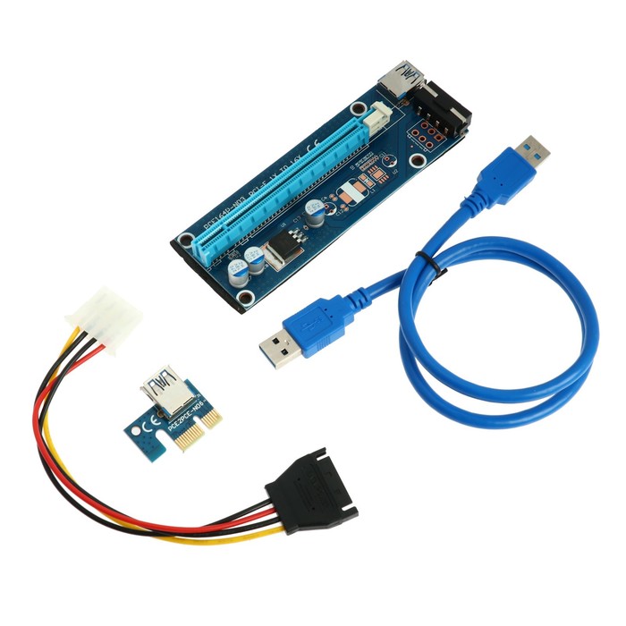 с USB 3,0 на PCI-Ex 1x-16x, 164P-NO3, 4PIN, для майнинга