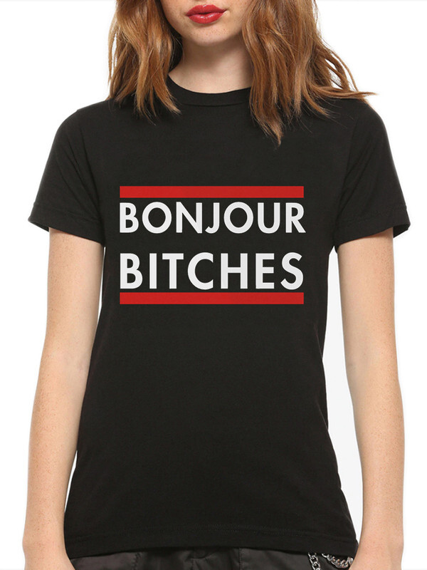 фото Футболка женская design heroes bonjour bitches черная 2xl