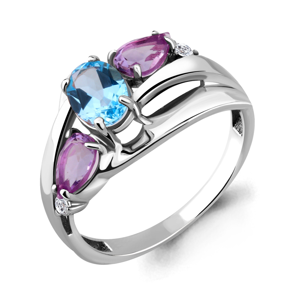 

Кольцо из серебра с топазом р.  Aquamarine 6906830А_925_р, 6906830А_925_р
