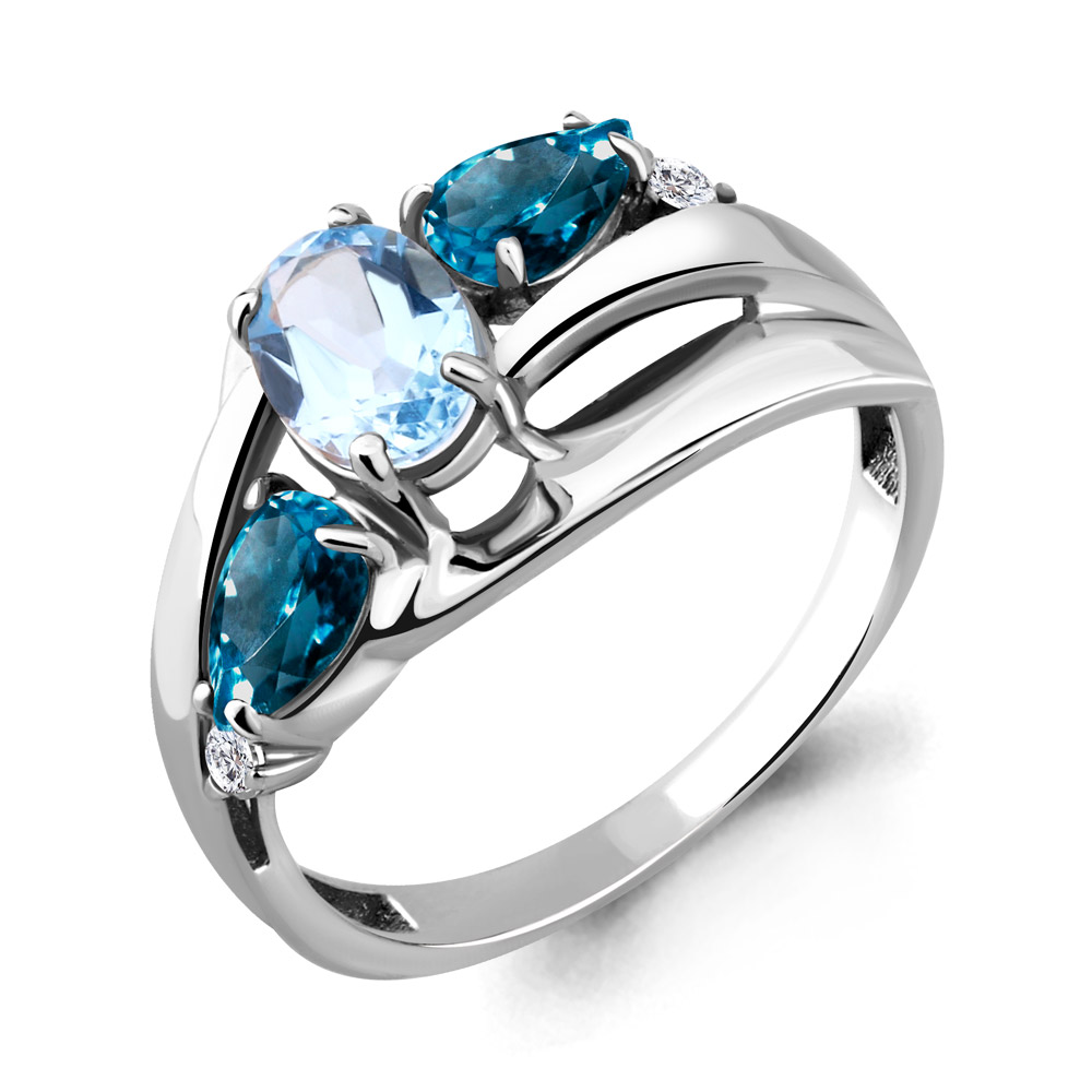 

Кольцо из серебра с топазом р. , Aquamarine 69068600_925_р, 69068600_925_р