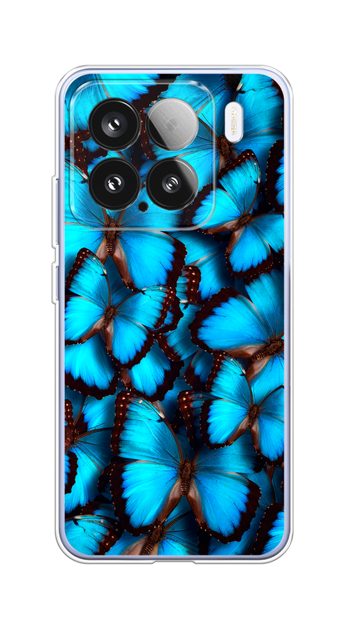 

Чехол на Xiaomi 15 "Тропическая бабочка 2", Голубой;черный, 323650-1