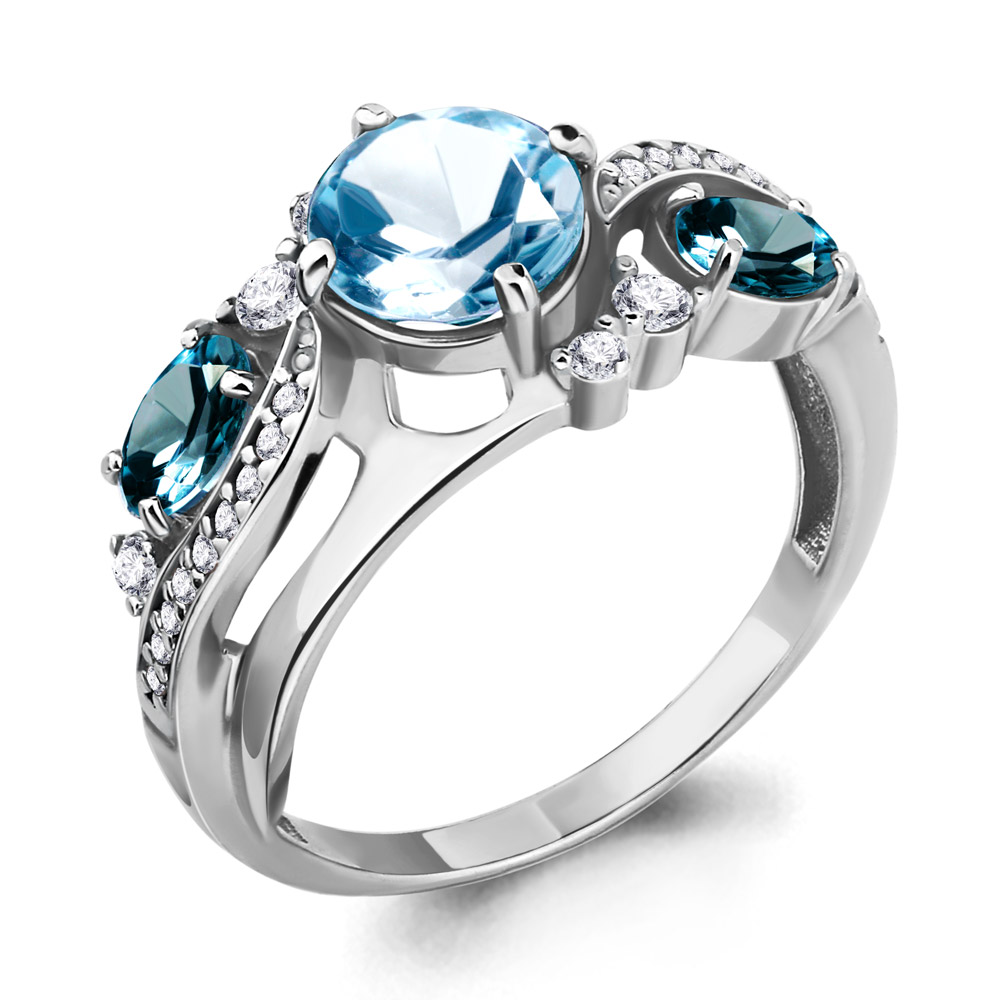 

Кольцо из серебра с топазом р. 19,5 Aquamarine 6906962А_925_р, 6906962А_925_р