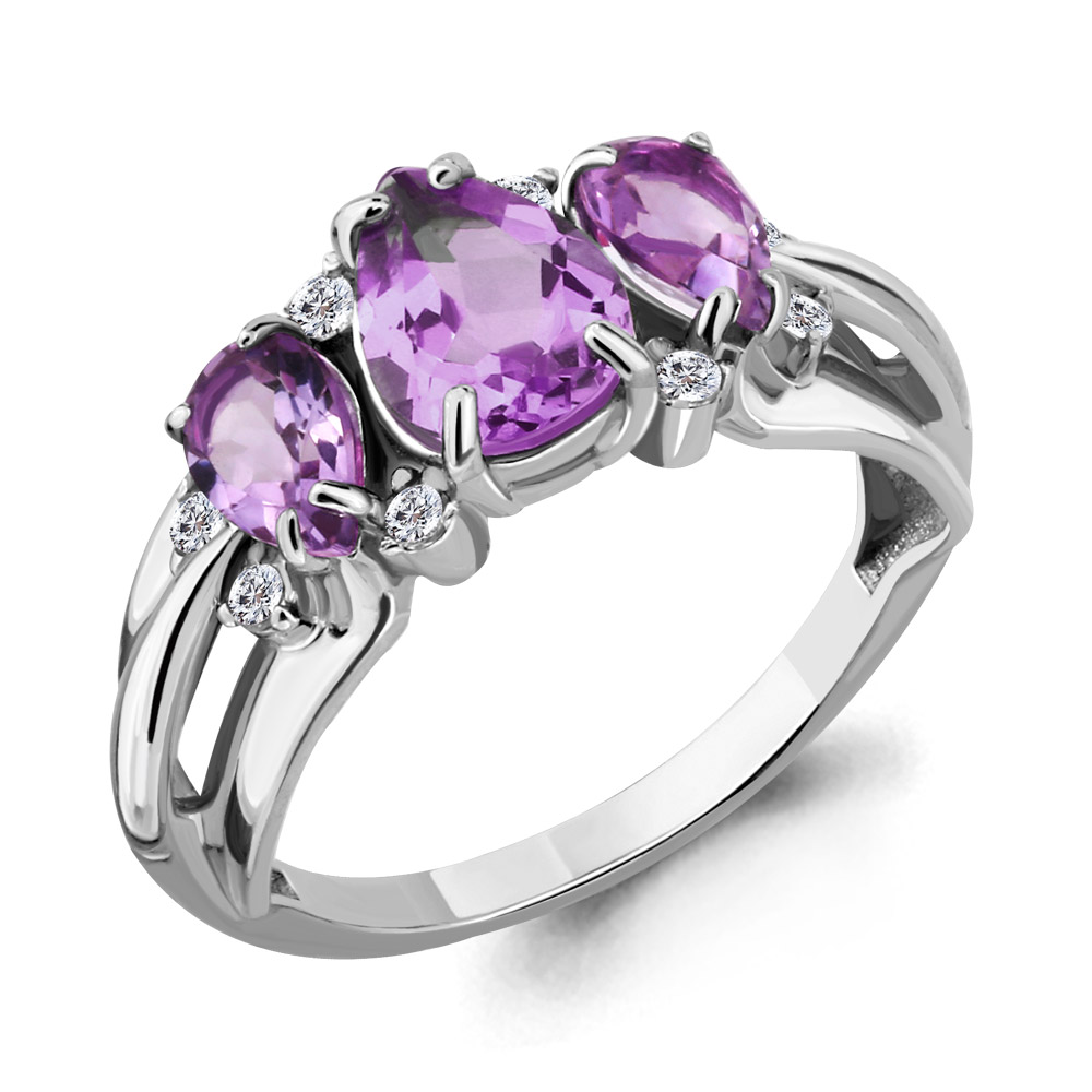 

Кольцо из серебра с аметистом р. , Aquamarine 6907104А_925_р, 6907104А_925_р