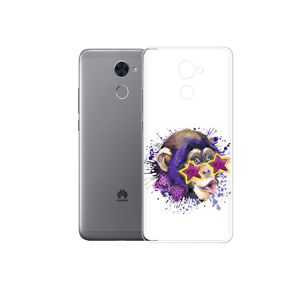 

Чехол MyPads Tocco для Huawei Enjoy 7 Plus обезьяна в очках (PT74186.70.524), Прозрачный, Tocco