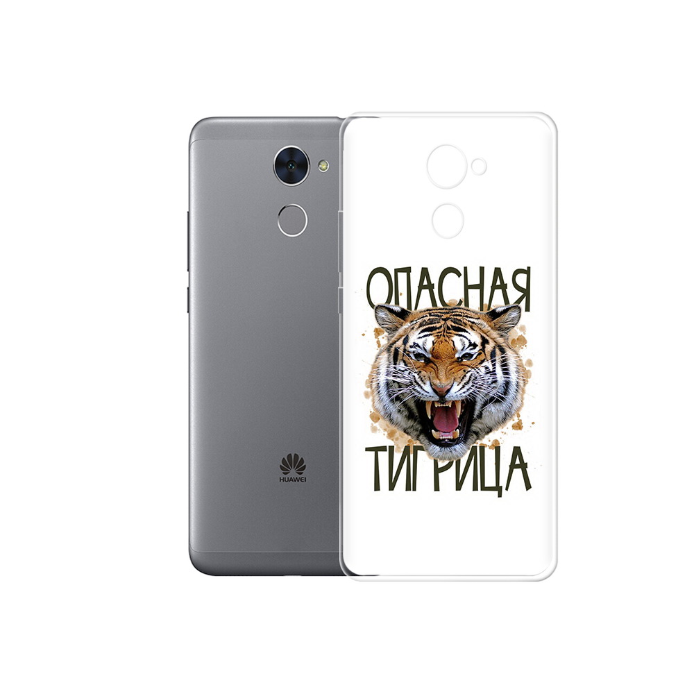 

Чехол MyPads Tocco для Huawei Enjoy 7 Plus опасная тигрица (PT74186.70.527), Прозрачный, Tocco