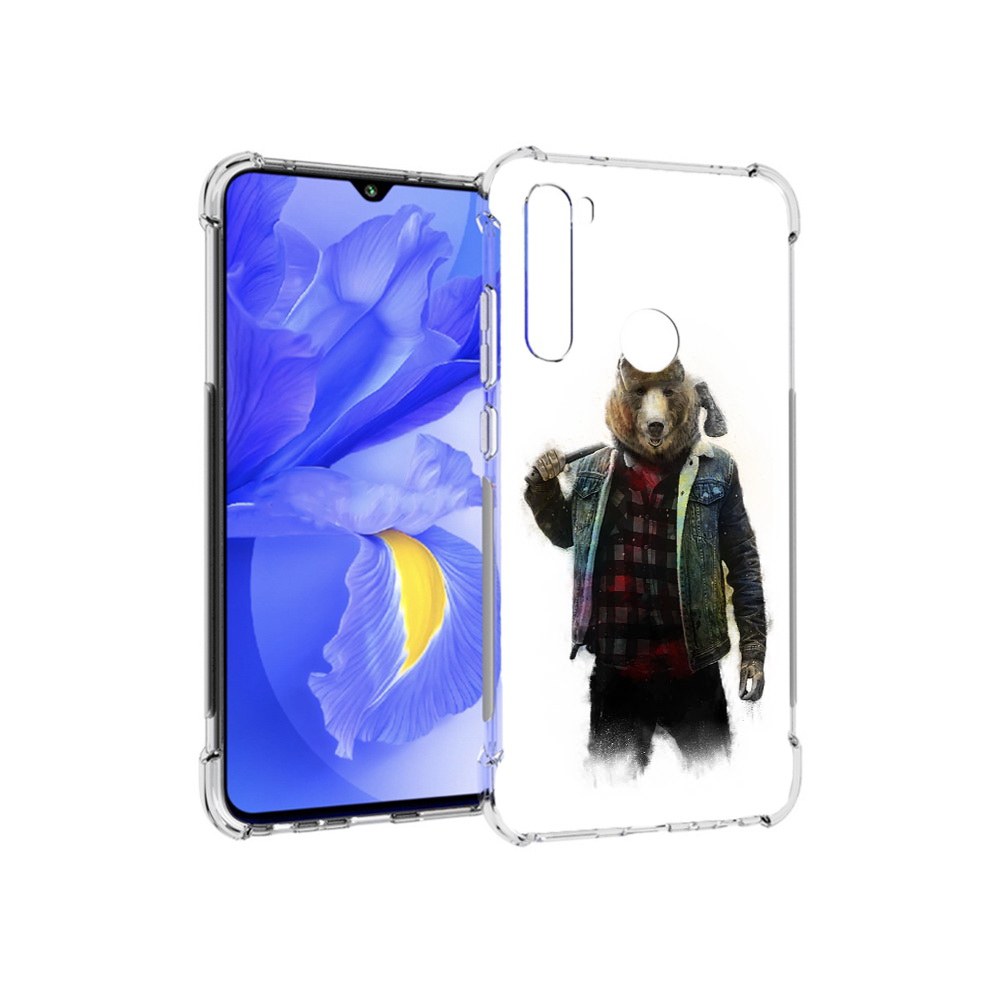 

Чехол MyPads Tocco для Xiaomi Redmi Note 8T медведь с топором (PT140720.278.469), Прозрачный, Tocco