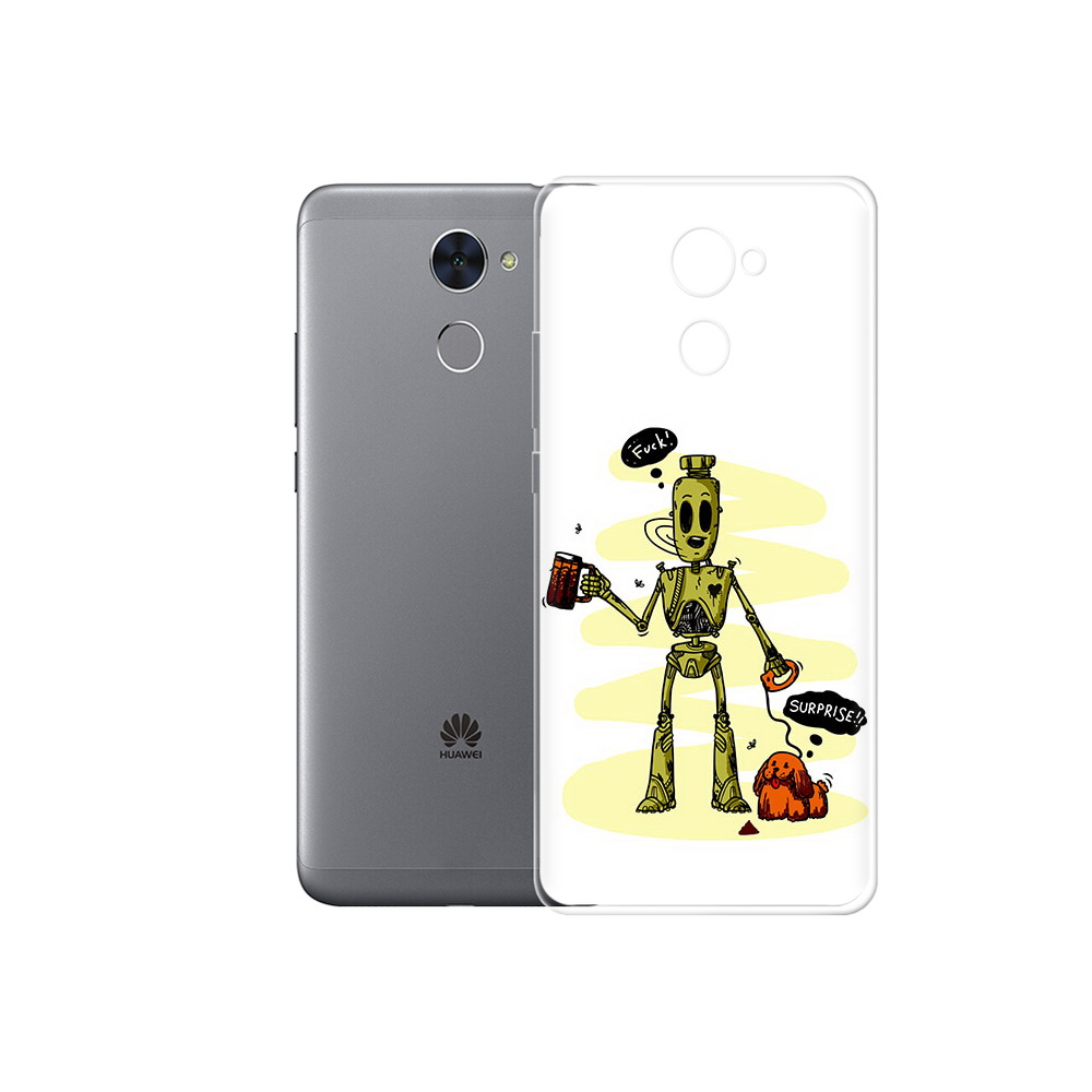 

Чехол MyPads Tocco для Huawei Enjoy 7 Plus прикольный робот (PT74186.70.557), Прозрачный, Tocco