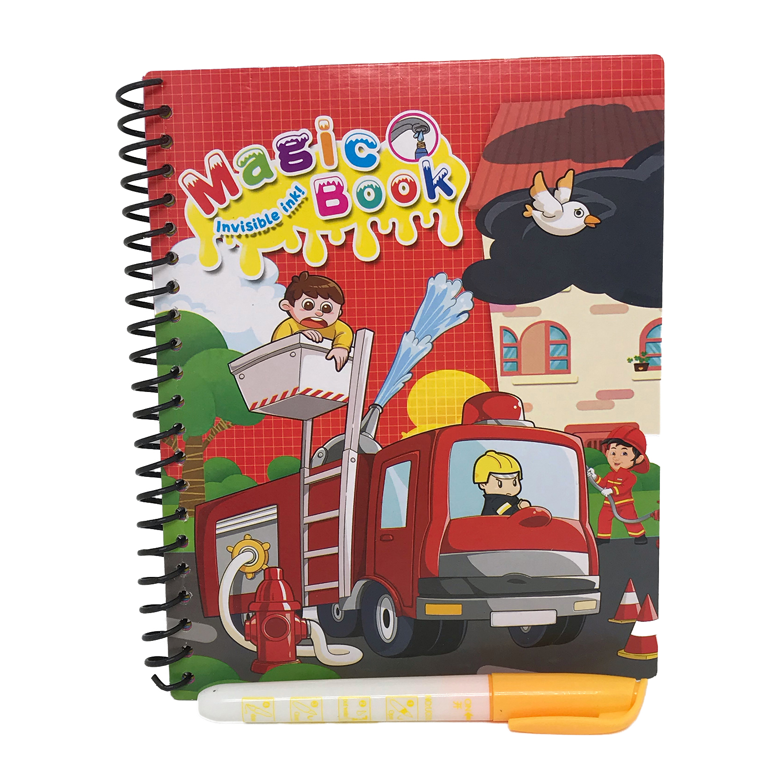 

Многоразовая водная раскраска Magic Book Пожарная техника, водный маркер в комплекте