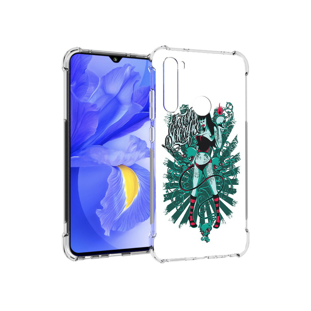 

Чехол MyPads Tocco для Xiaomi Redmi Note 8T нарисованная девушка в татуировках, Прозрачный, Tocco
