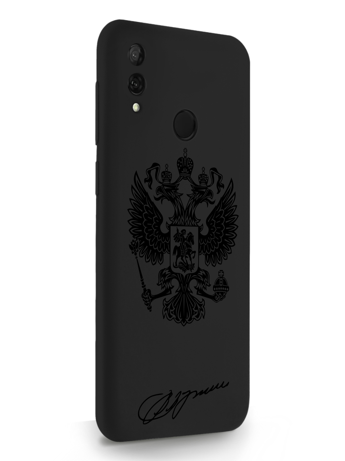 Чехол MustHaveCase для Huawei P Smart 2019 Черный лаковый Герб черный