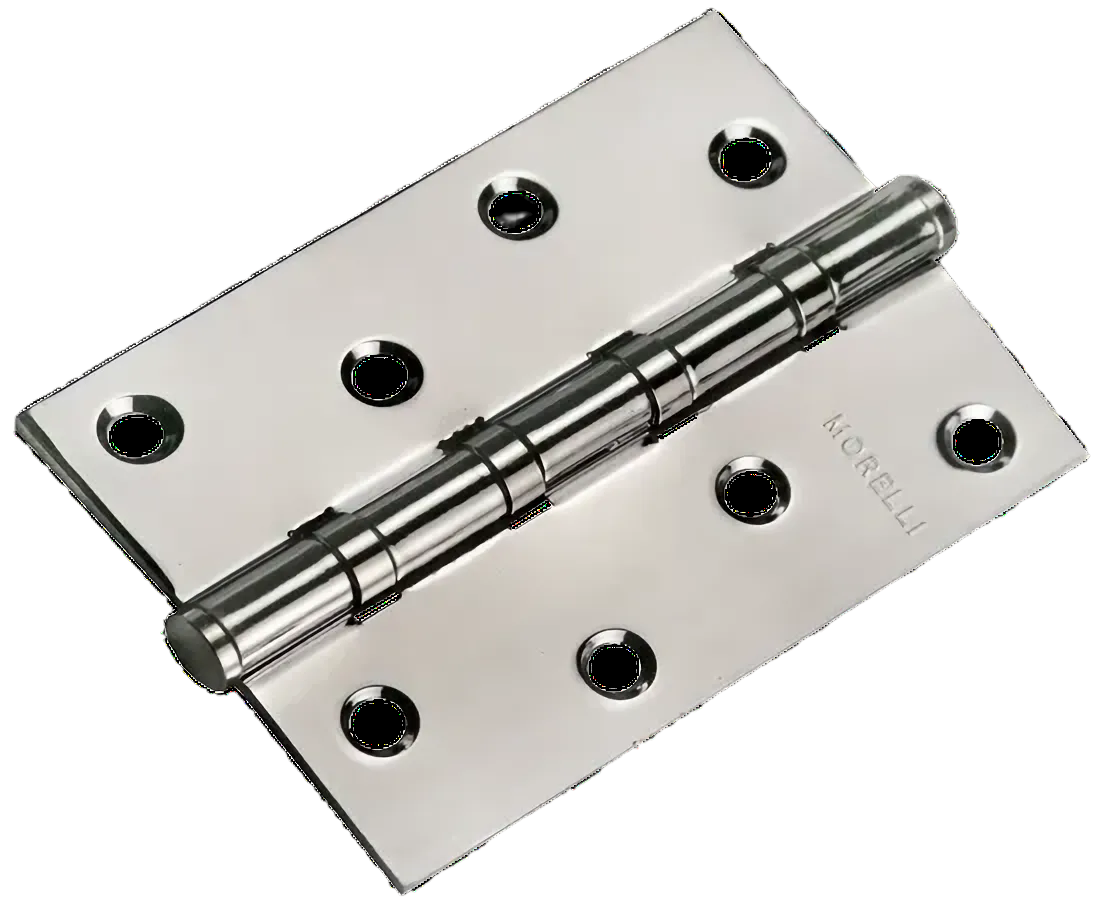 Петля дверная Morelli MS 100x70x2,5-4BB стальная, универсальная, белый никель, 1 шт.