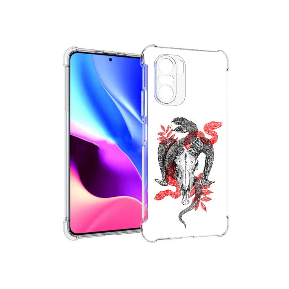 

Чехол MyPads Tocco для Xiaomi Redmi K40 змея в черепе рисунок (PT158239.260.365), Прозрачный, Tocco