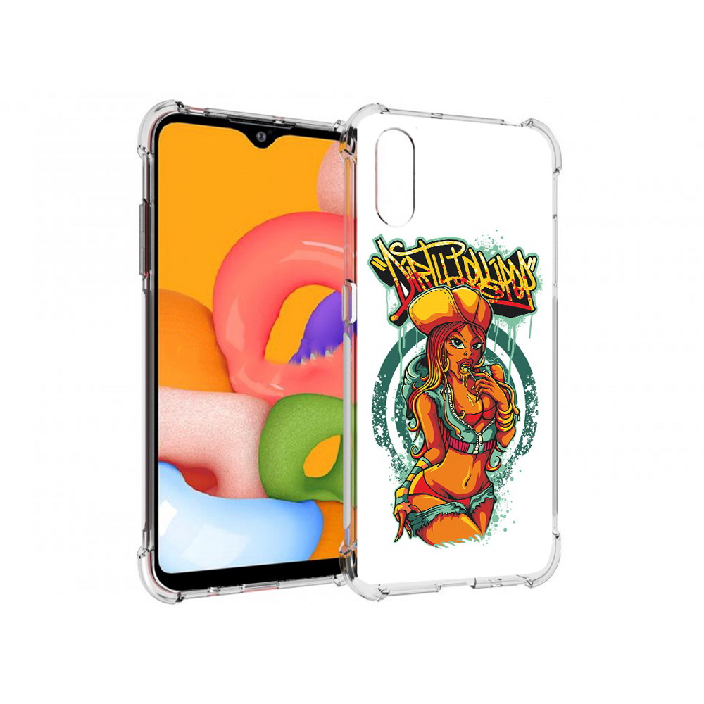 

Чехол MyPads Tocco для Samsung Galaxy A01 нарисованная девушка комикс (PT144711.509.500), Прозрачный, Tocco