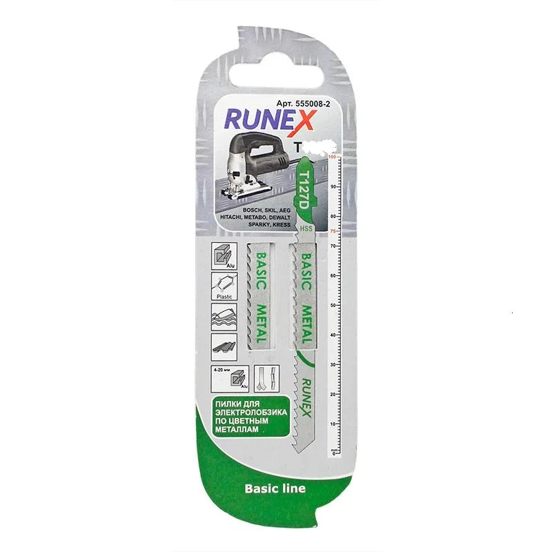 

Пилки 115x90 мм 8 з/д древес., ДСП, ламинат, пласт. 6-60mm T301CD 2шт./уп Runex