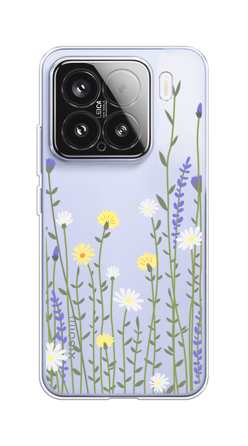 

Чехол на Xiaomi 15 "Ромашка и лаванда", Зеленый;желтый;прозрачный, 323650-1