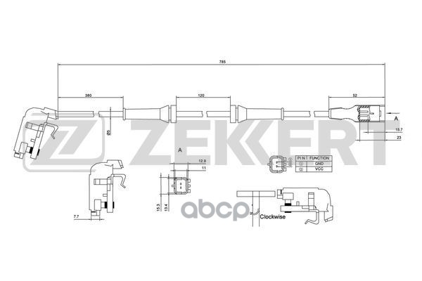 Датчик Abs Задн. Peugeot 307 00- Citroen C4 04- Zekkert арт.se-6033