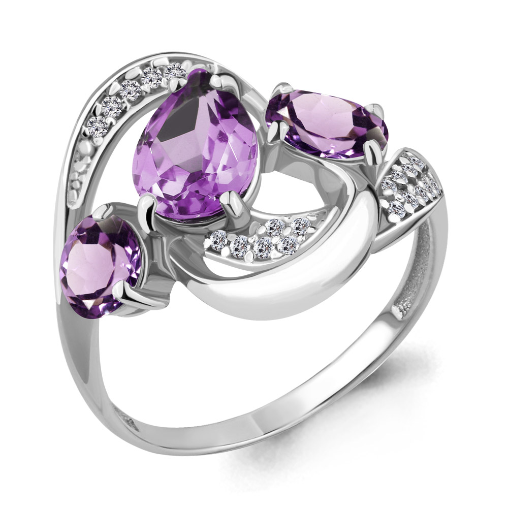 

Кольцо из серебра с аметистом р.  Aquamarine 6907704А_925_р, 6907704А_925_р