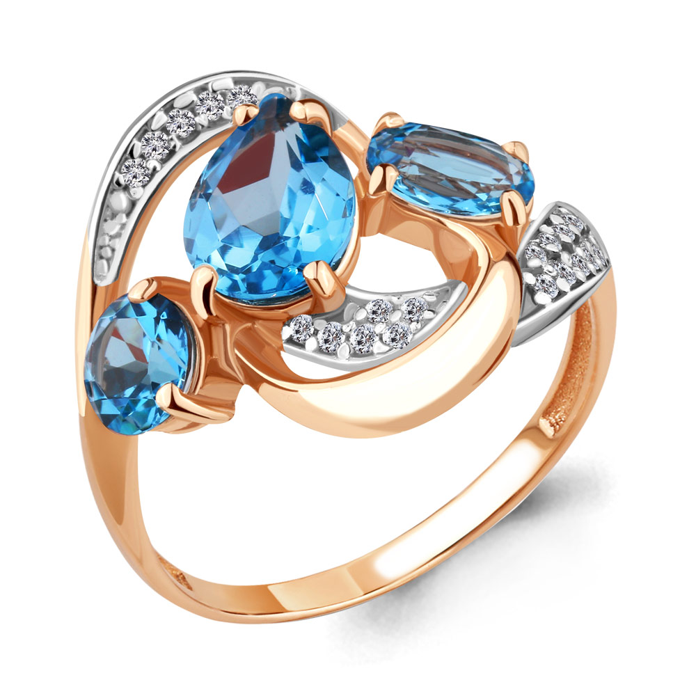 

Кольцо из серебра с топазом р.  Aquamarine 6907705А_925_з, 6907705А_925_з