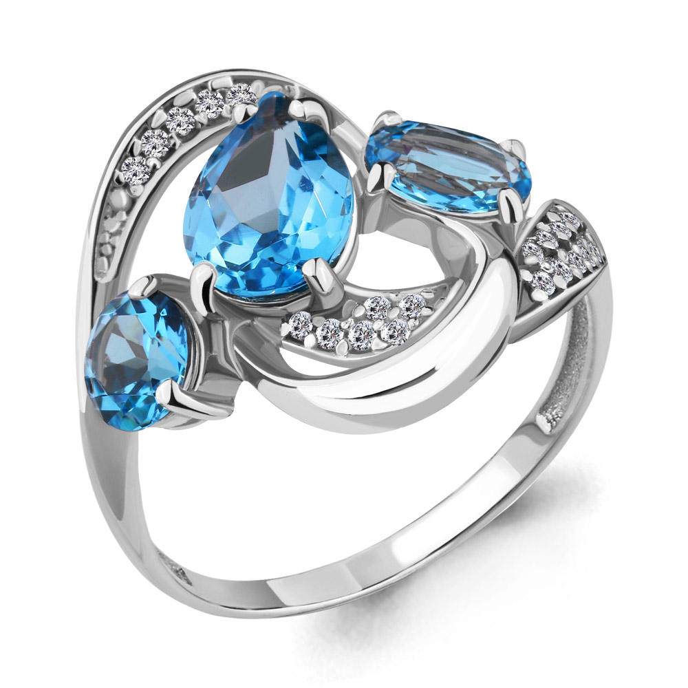 фото Кольцо из серебра с топазом р. 19,5 aquamarine 6907705а_925_р