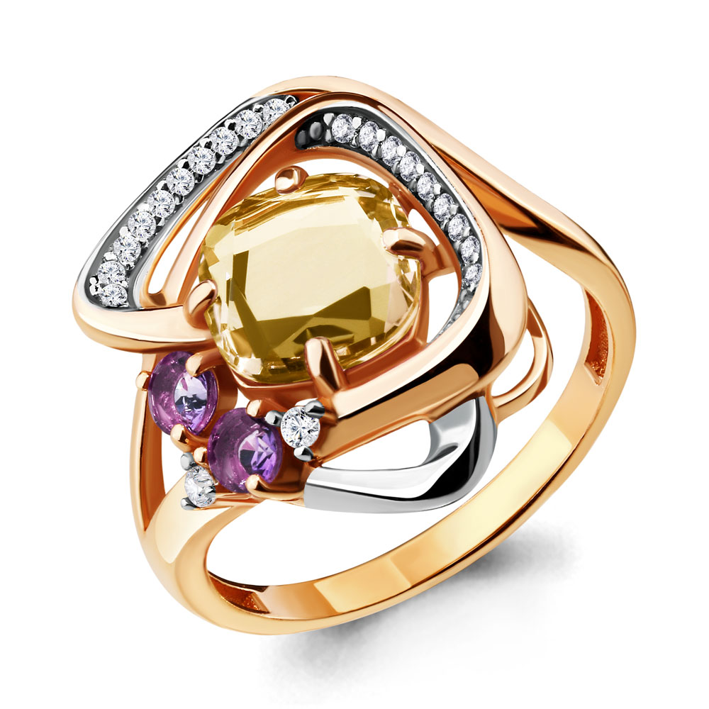 

Кольцо из серебра с аметистом р.  Aquamarine 69079601А_925_з, 69079601А_925_з