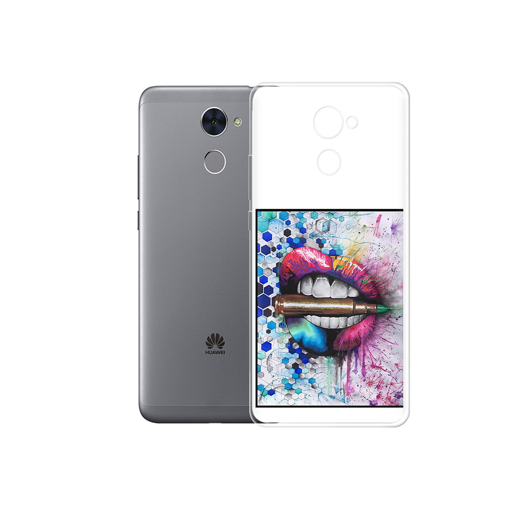 

Чехол MyPads Tocco для Huawei Enjoy 7 Plus разноцветные губы с пулей (PT74186.70.571), Прозрачный, Tocco