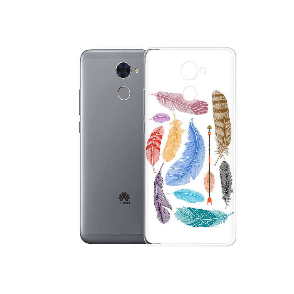 

Чехол MyPads Tocco для Huawei Enjoy 7 Plus разноцветные перья (PT74186.70.572), Прозрачный, Tocco