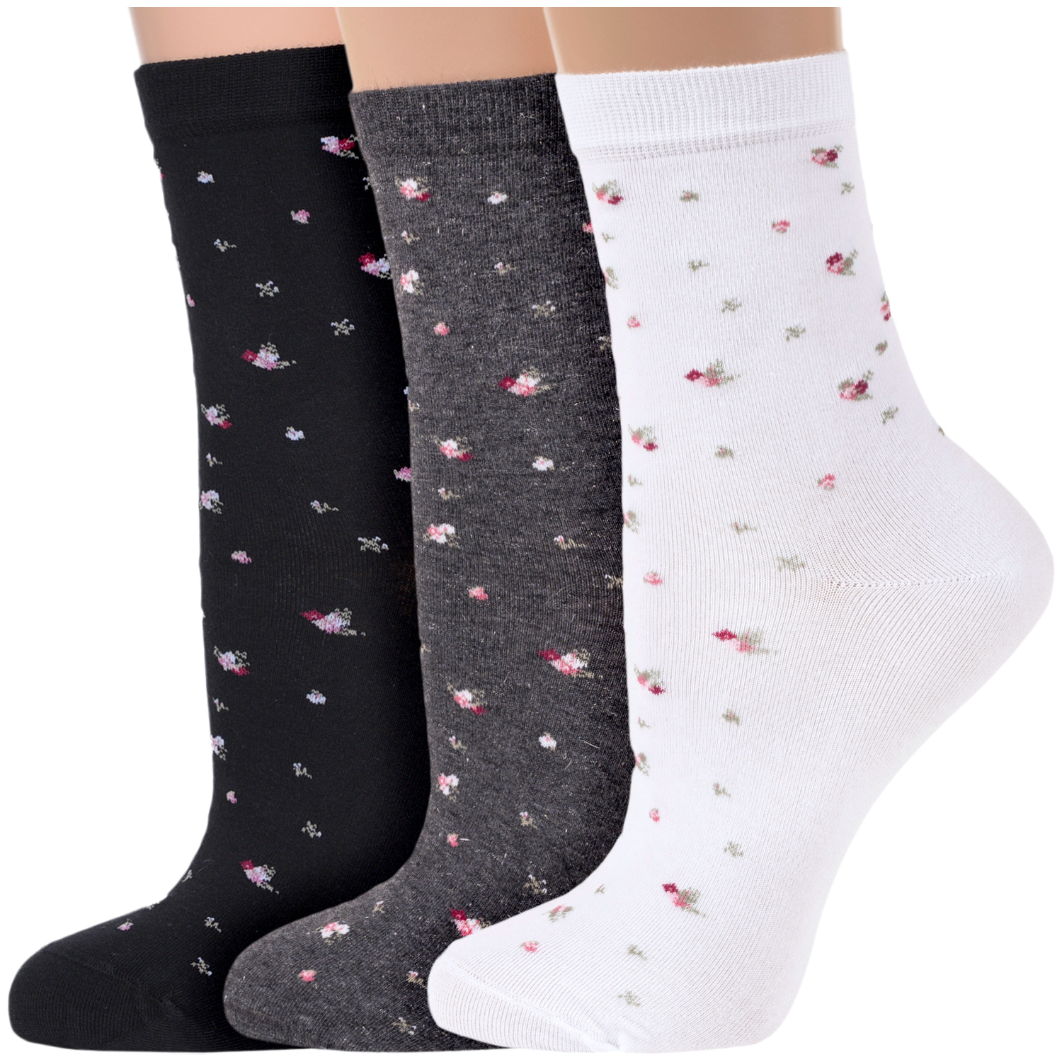 Комплект носков женских Rusocks 3-Ж3-13017 разноцветных 23-25