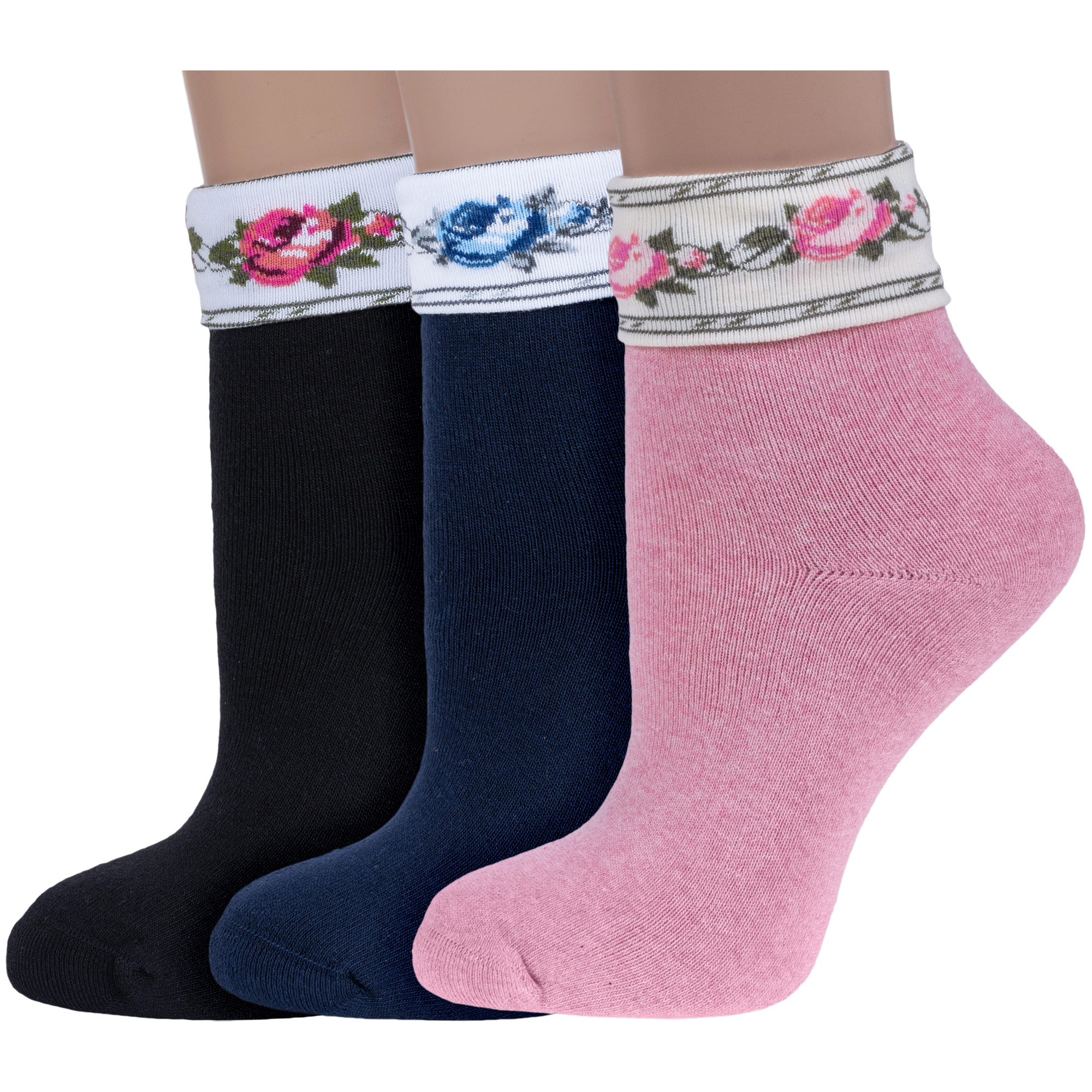 Комплект носков женских Rusocks 3-Ж-2332 разноцветных 23-25