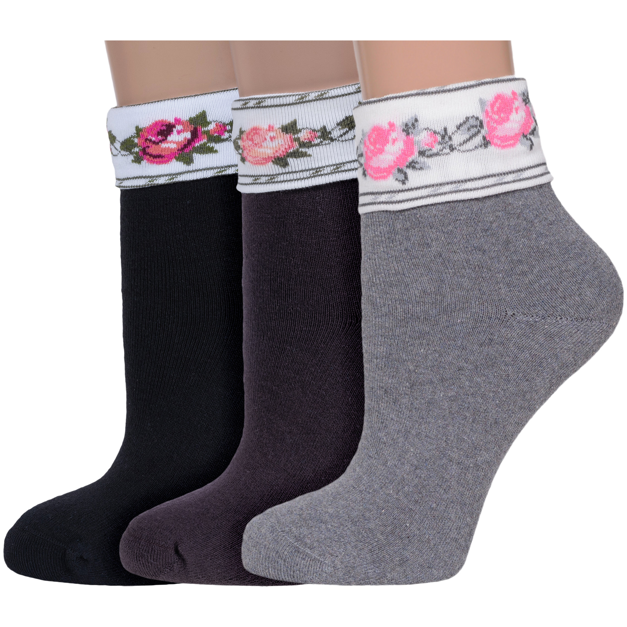 Комплект носков женских Rusocks 3-Ж-2332 разноцветных 23-25