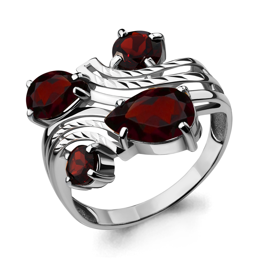 

Кольцо из серебра с гранатом р.  Aquamarine 6908403_925_р, 6908403_925_р
