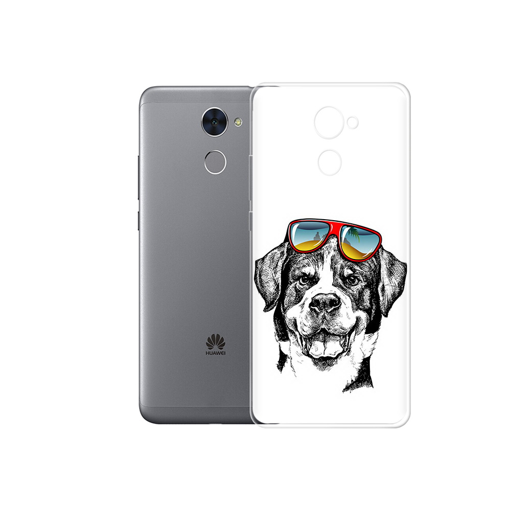 

Чехол MyPads Tocco для Huawei Enjoy 7 Plus счастливая собака (PT74186.70.631), Прозрачный, Tocco