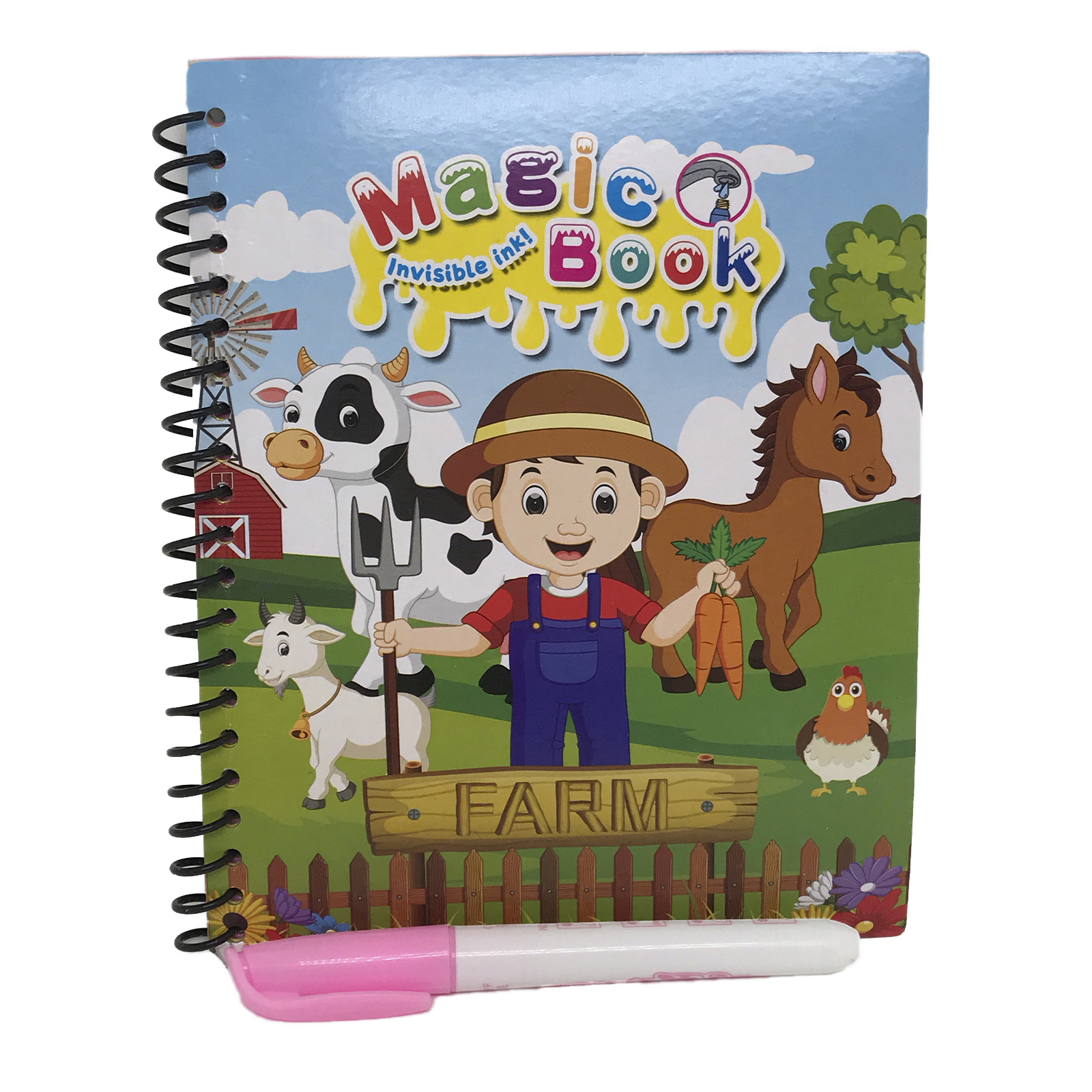 

Многоразовая водная раскраска Magic Book Ферма, водный маркер в комплекте