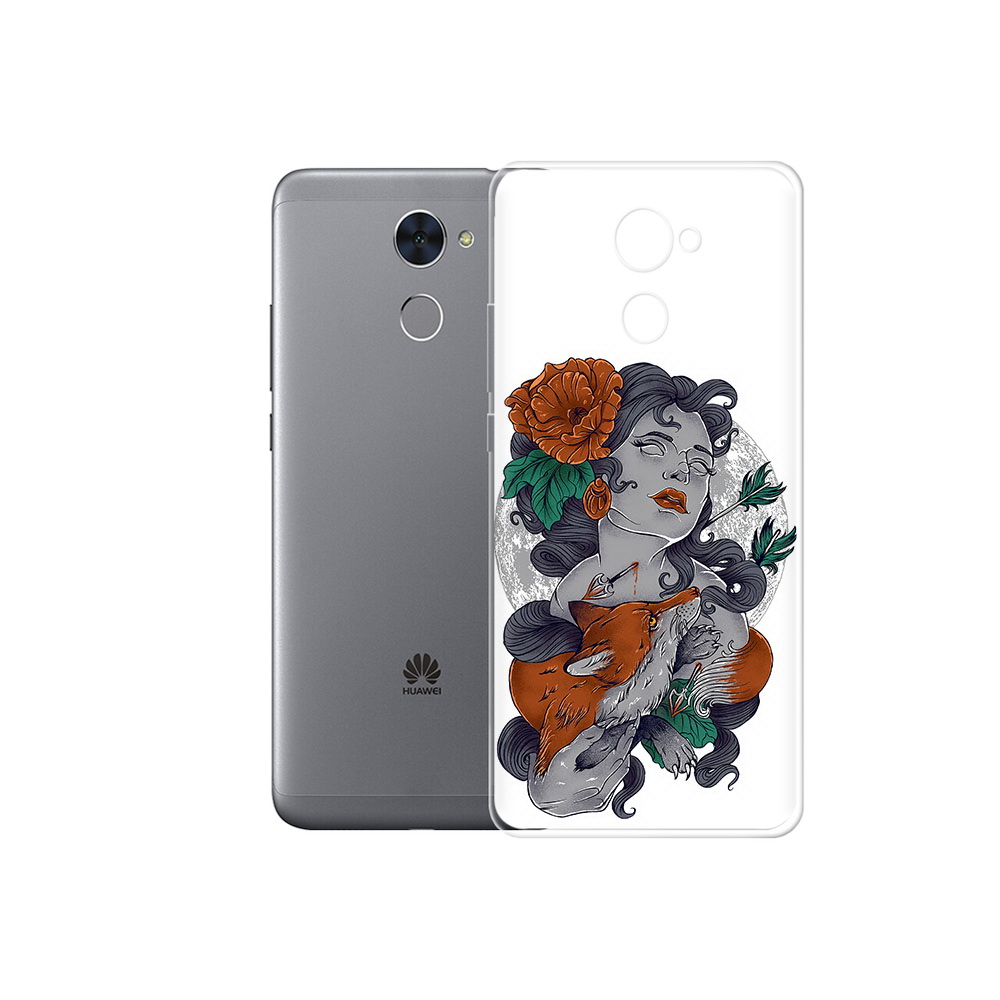 

Чехол MyPads Tocco для Huawei Enjoy 7 Plus темная девушка с лисой (PT74186.70.639), Прозрачный, Tocco