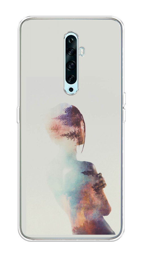 

Чехол на Oppo Reno 2Z "Девушка-лес", Розовый;голубой;серый, 251850-1