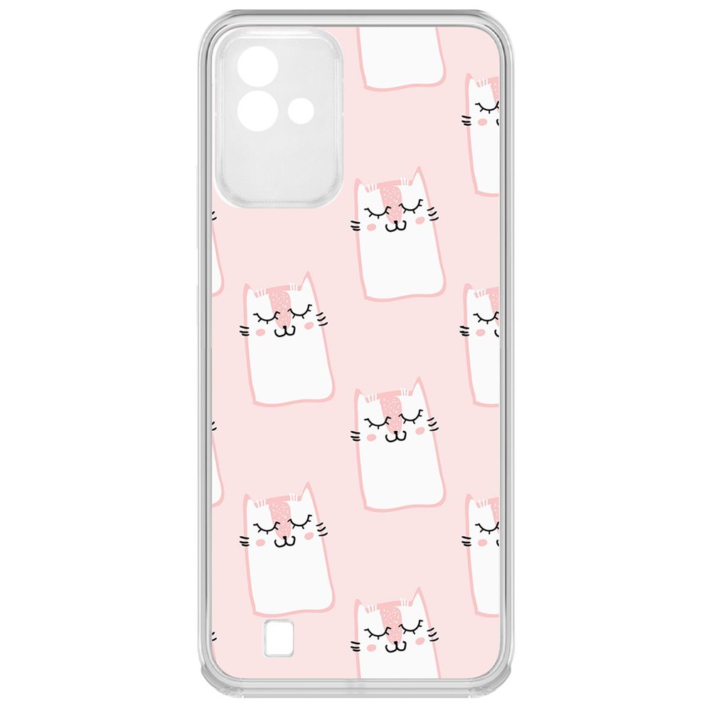 фото Чехол-накладка krutoff clear case котики паттерн для realme narzo 50i