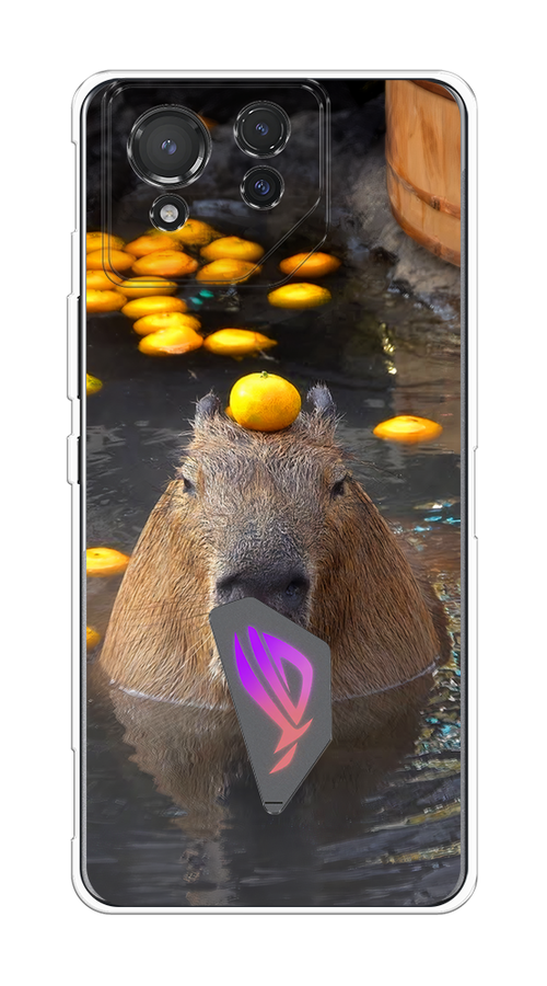 

Чехол на Asus ROG Phone 8 "Капибара отдыхает", Коричневый;оранжевый;серый, 45150-1