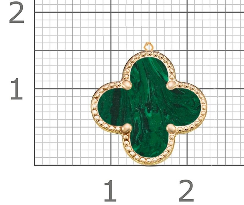 

Подвеска из золота MG клевер, малахит, клевер
