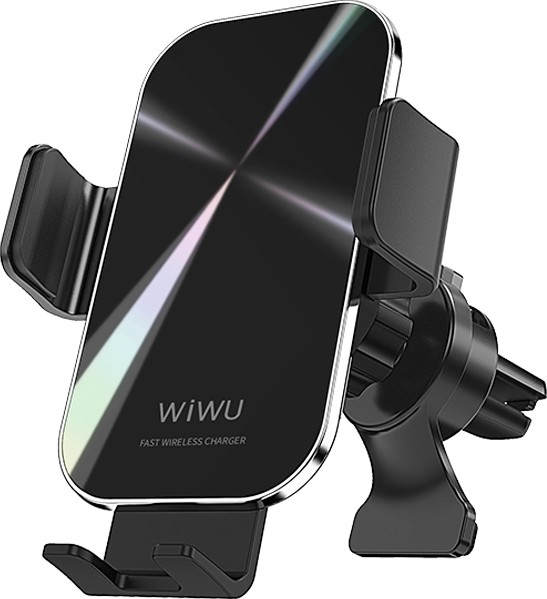 фото Автомобильный держатель с беспроводной зарядкой wiwu liberator 15w mount black (ch-307)