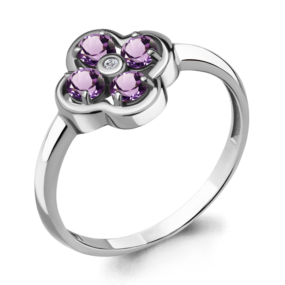 

Кольцо из белого золота с аметистом р.  Aquamarine 6908804_585_бз, 6908804_585_бз