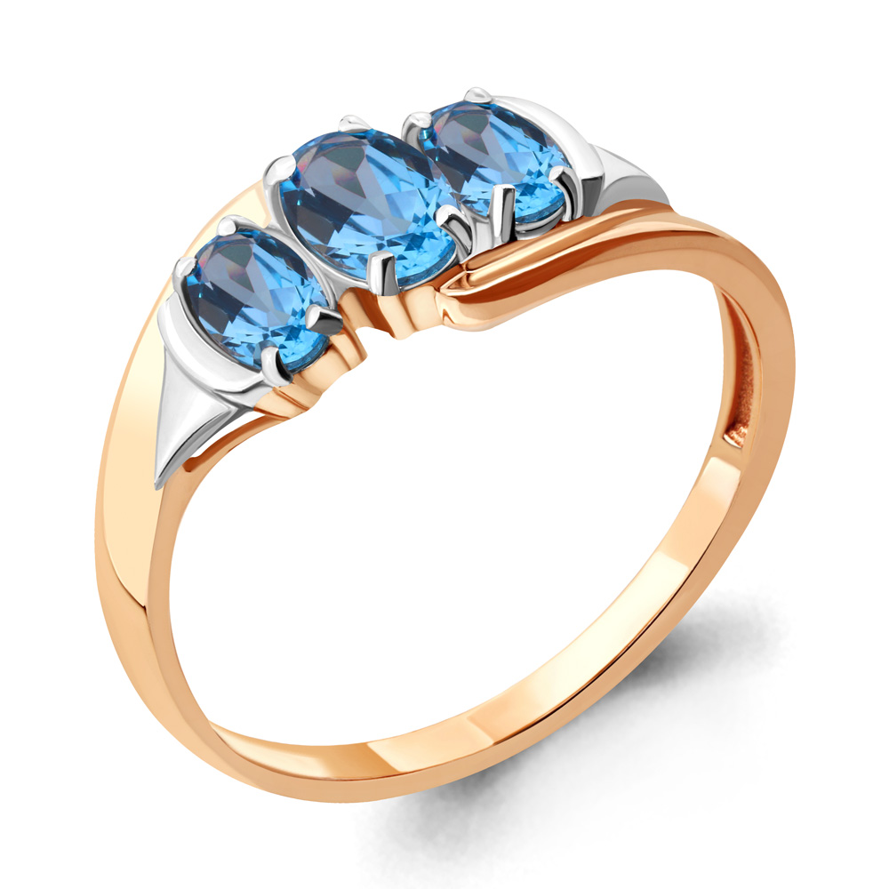 фото Кольцо из красного золота с топазом р. 17,5 aquamarine 6909905_585_кз