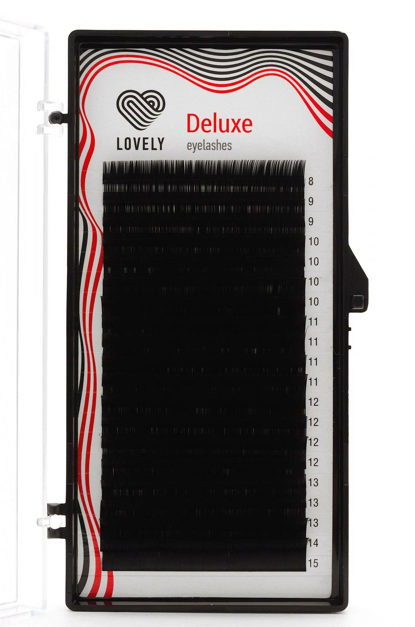 Ресницы чёрные Lovely Deluxe C 0.10 10 мм 20 линий 10 мм