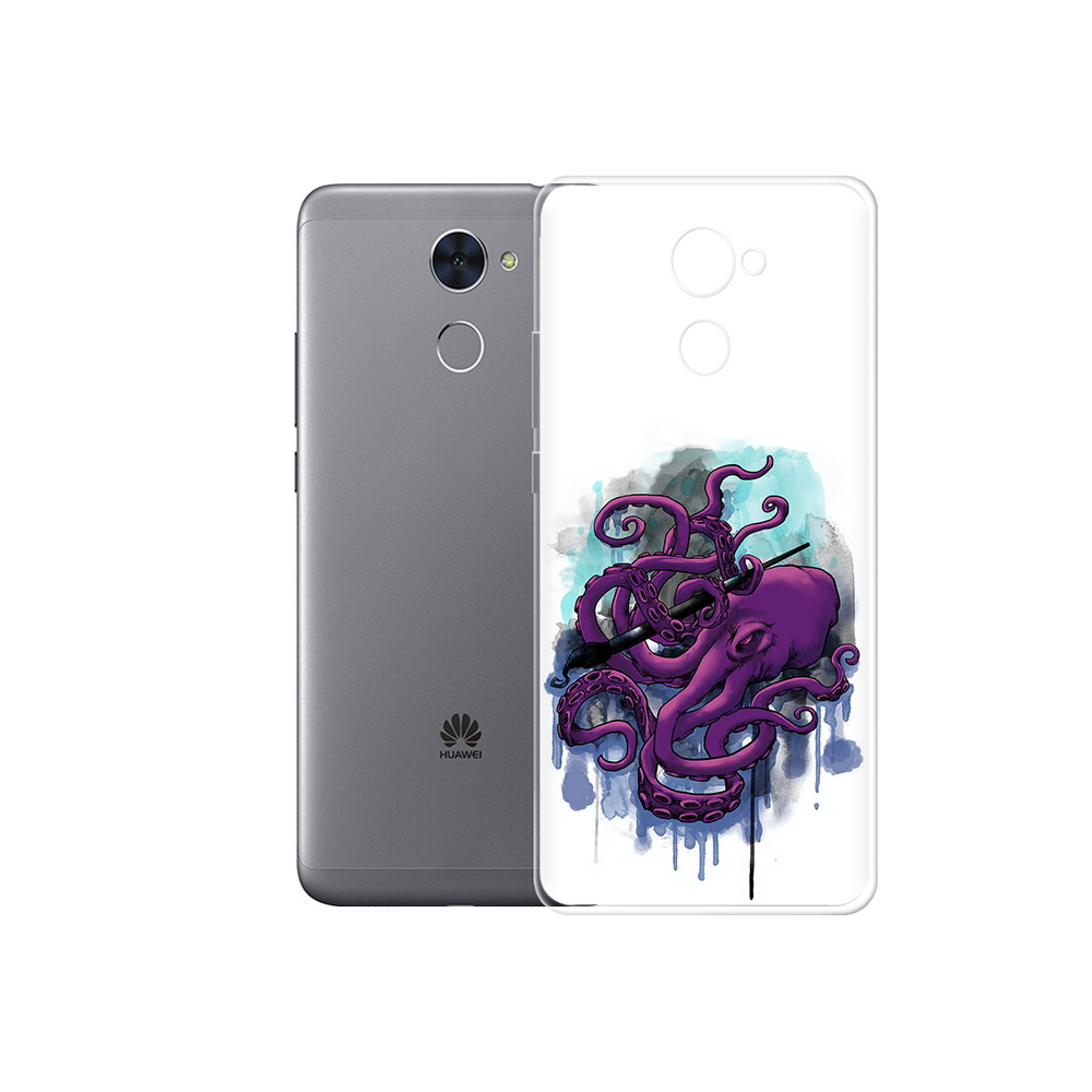 

Чехол MyPads Tocco для Huawei Enjoy 7 Plus фиолетовый осьминог (PT74186.70.658), Прозрачный, Tocco