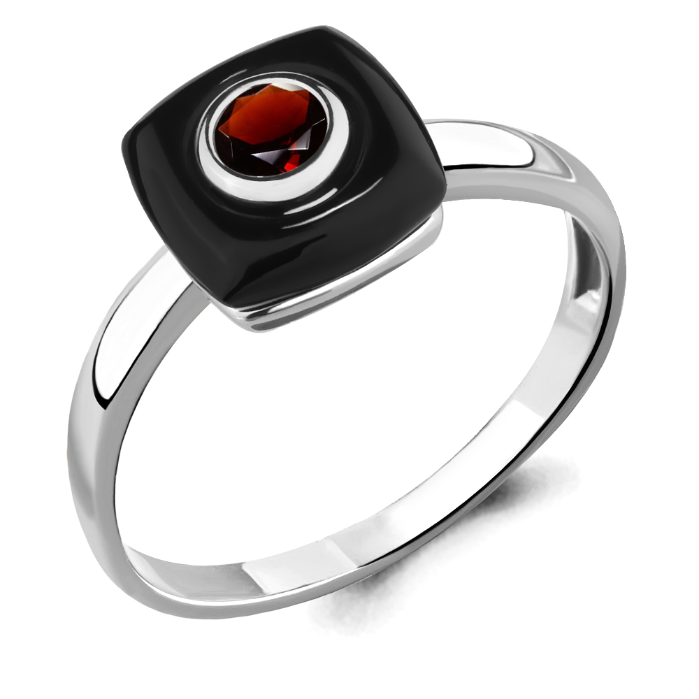 

Кольцо из серебра с гранатом р. 17,5 Aquamarine 6910803_925_р, 6910803_925_р