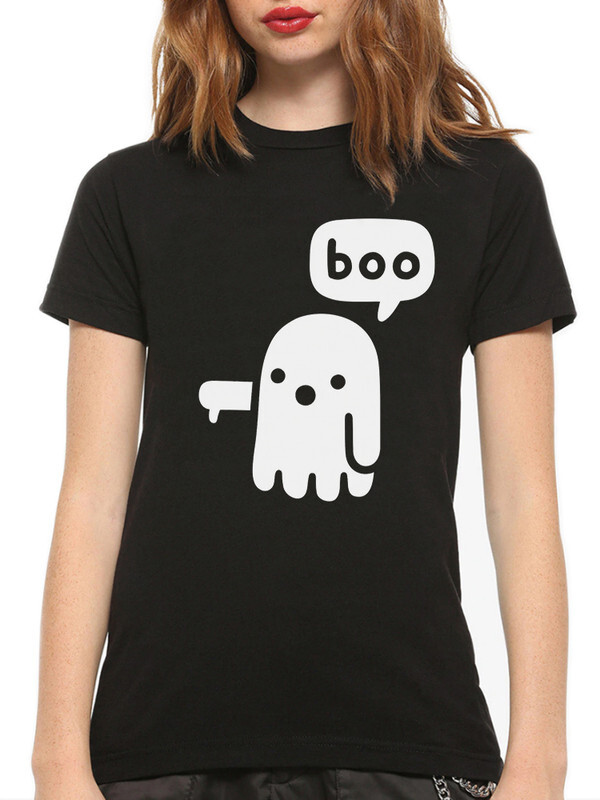 

Футболка женская Design Heroes Призрак Boo черная L, Призрак Boo