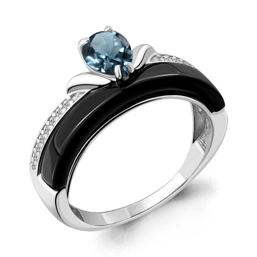 

Кольцо из серебра с топазом р.  Aquamarine 6911008А_925_р, 6911008А_925_р