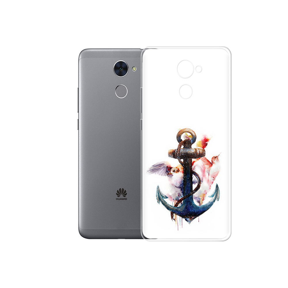 

Чехол MyPads Tocco для Huawei Enjoy 7 Plus якорь с птицами (PT74186.70.703), Прозрачный, Tocco