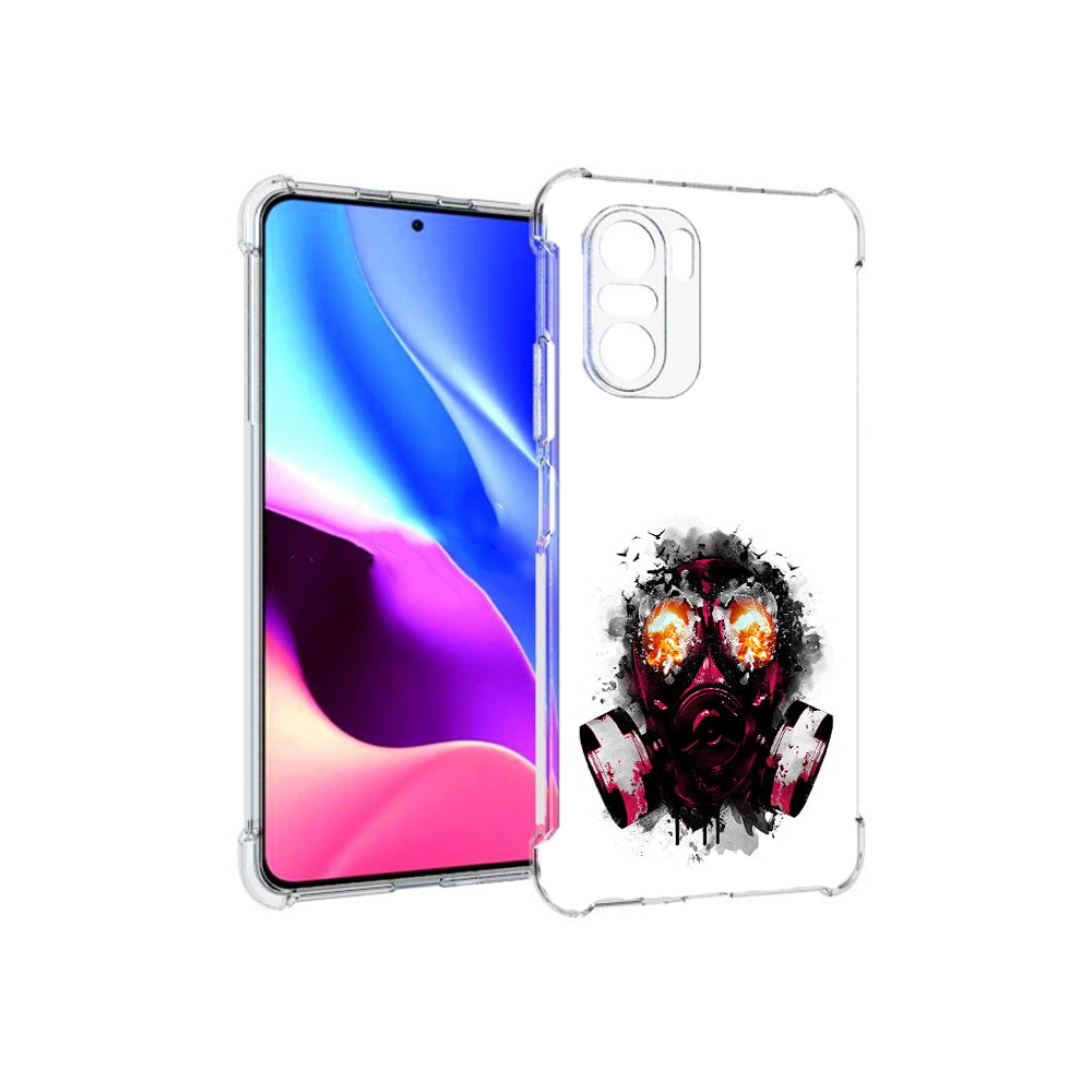 

Чехол MyPads Tocco для Xiaomi Redmi K40 красный противогаз (PT158239.260.412), Прозрачный, Tocco