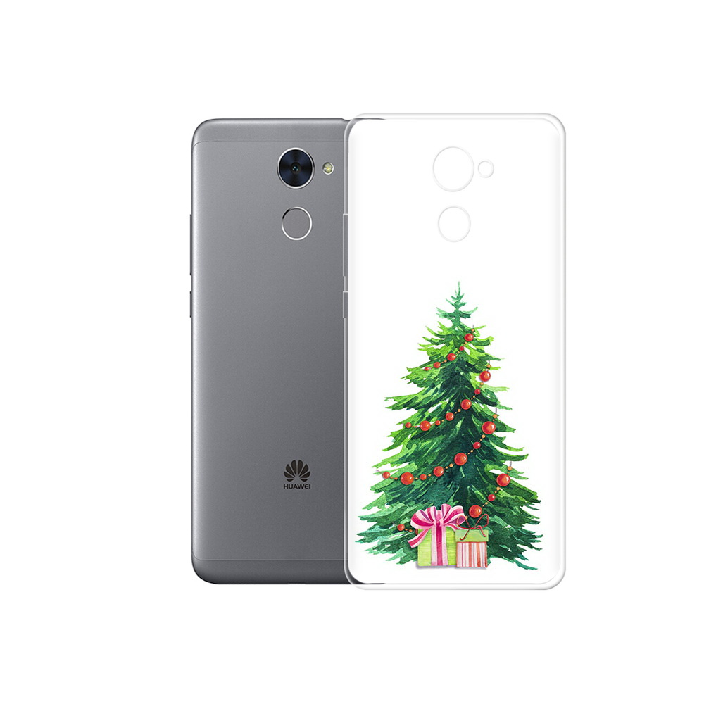 

Чехол MyPads Tocco для Huawei Enjoy 7 Plus Елка новогодняя с подарками акварель, Прозрачный, Tocco