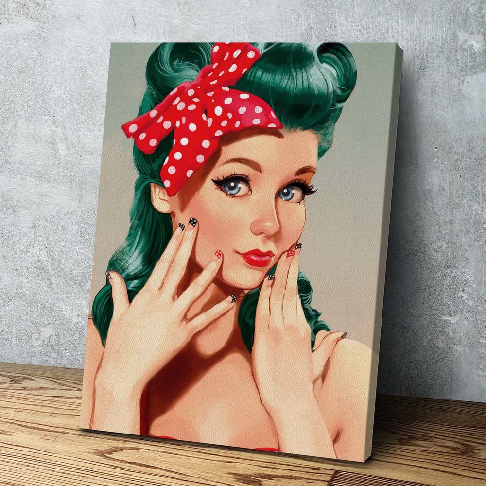 

Картина Red Panda Девушка С Бантом 40x60